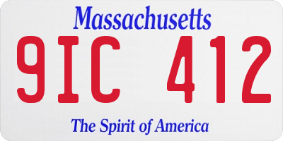 MA license plate 9IC412