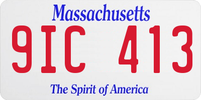 MA license plate 9IC413