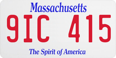 MA license plate 9IC415