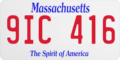 MA license plate 9IC416