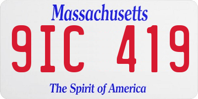 MA license plate 9IC419