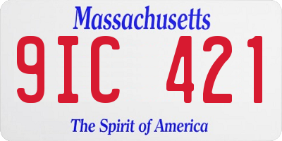MA license plate 9IC421
