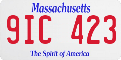 MA license plate 9IC423