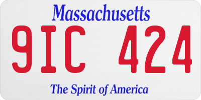 MA license plate 9IC424