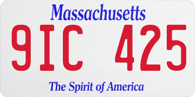 MA license plate 9IC425