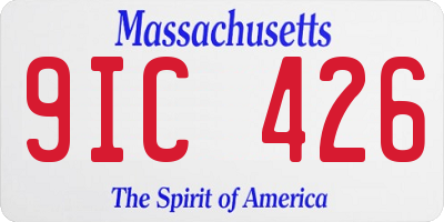MA license plate 9IC426