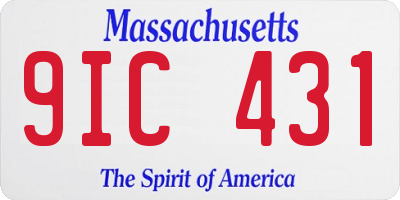 MA license plate 9IC431