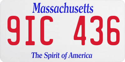 MA license plate 9IC436