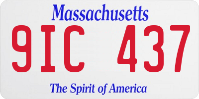 MA license plate 9IC437