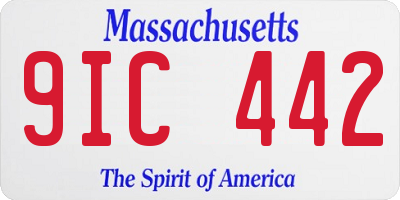 MA license plate 9IC442