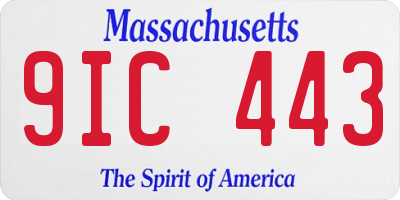 MA license plate 9IC443
