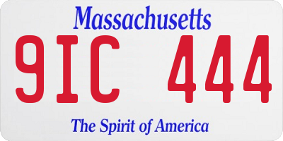 MA license plate 9IC444