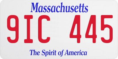 MA license plate 9IC445