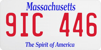 MA license plate 9IC446