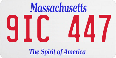 MA license plate 9IC447