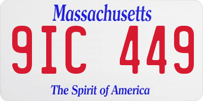 MA license plate 9IC449
