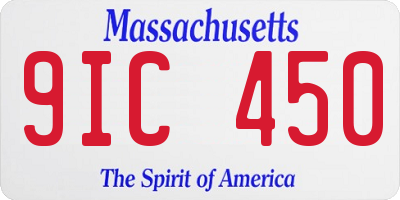 MA license plate 9IC450