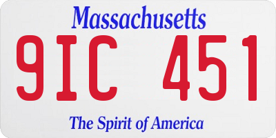 MA license plate 9IC451