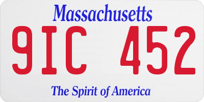 MA license plate 9IC452