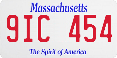 MA license plate 9IC454