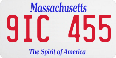 MA license plate 9IC455