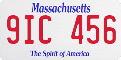MA license plate 9IC456