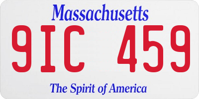 MA license plate 9IC459