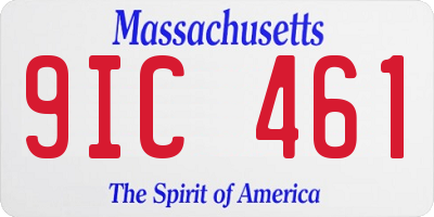 MA license plate 9IC461
