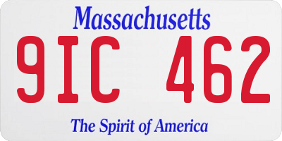 MA license plate 9IC462