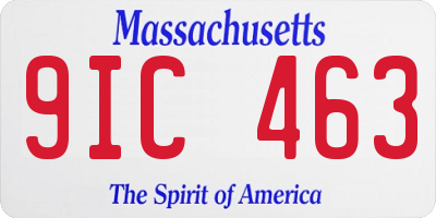 MA license plate 9IC463