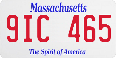 MA license plate 9IC465