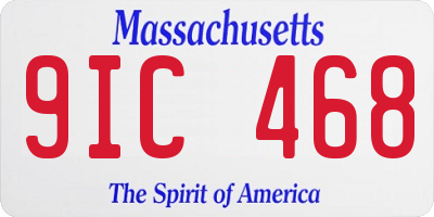 MA license plate 9IC468