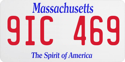 MA license plate 9IC469