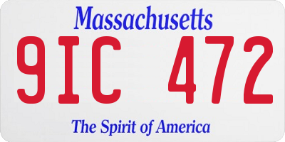 MA license plate 9IC472