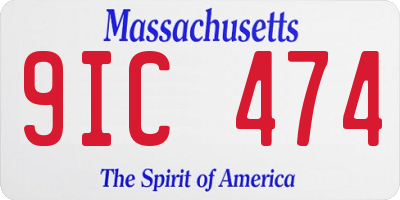 MA license plate 9IC474