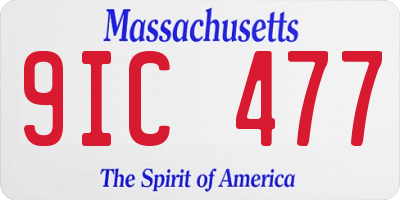 MA license plate 9IC477