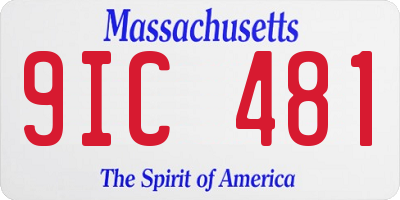 MA license plate 9IC481