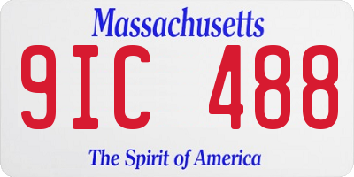 MA license plate 9IC488