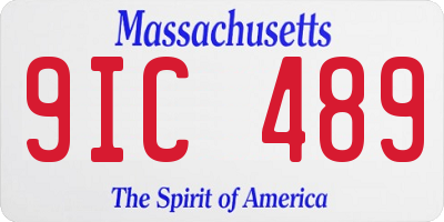 MA license plate 9IC489