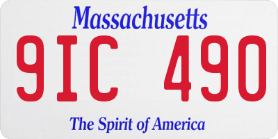 MA license plate 9IC490