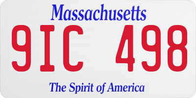MA license plate 9IC498