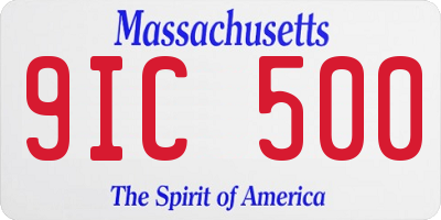 MA license plate 9IC500