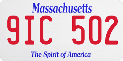 MA license plate 9IC502