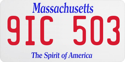 MA license plate 9IC503