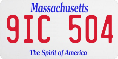 MA license plate 9IC504