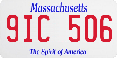 MA license plate 9IC506