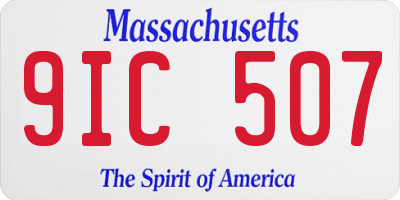 MA license plate 9IC507