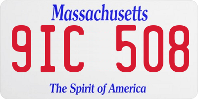 MA license plate 9IC508