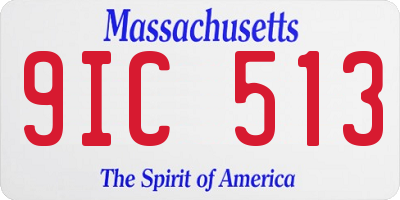MA license plate 9IC513