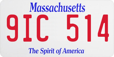 MA license plate 9IC514
